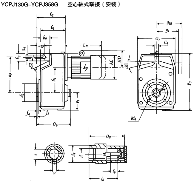 YCPJ130G-YCPJ358G  SʽӰbγߴ 