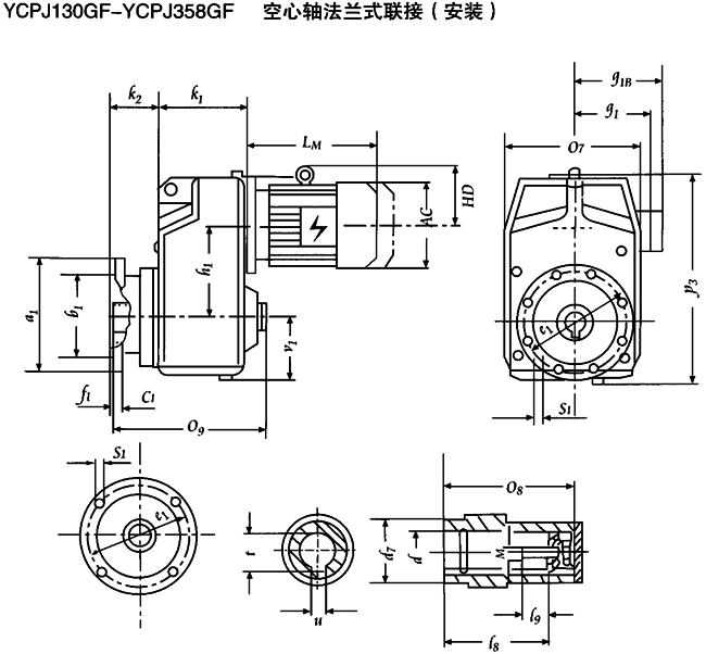 YCPJ130GF-YCPJ358GF  SmʽӰbγߴ